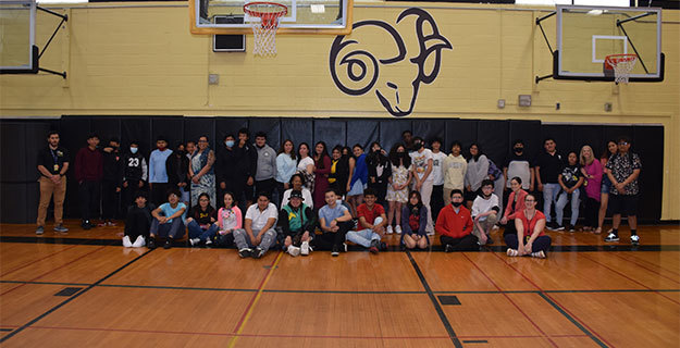 Staff and Students at International luncheon