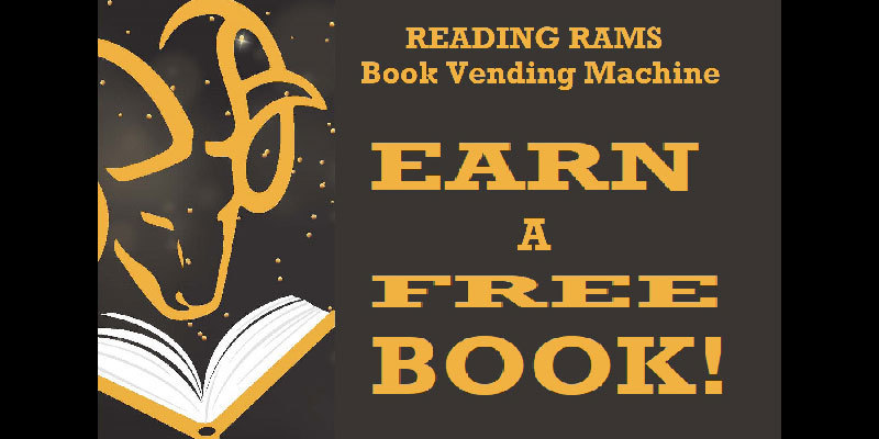 reading rams graphic that says "Earn a Free Book!"