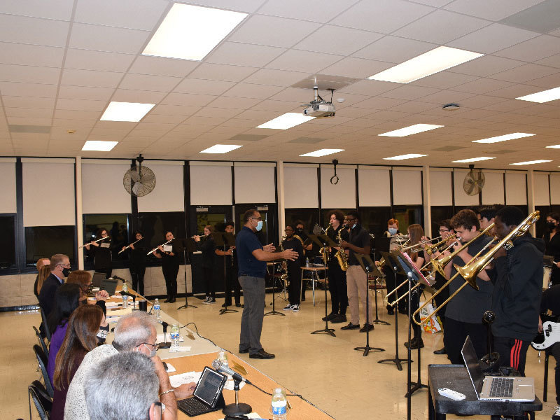 jazz ensemble performing for the Board