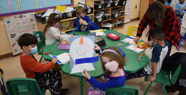 Students Making Snow Day Artwork