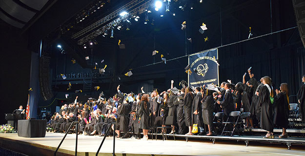 Students at graduation