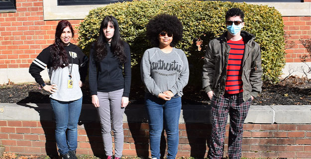 Students Elvis Romero-Martinez, Emily Badette, Angel Beltram and Matthew Mariani