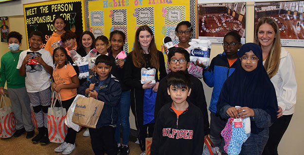  The Student Council at George Washington School holding collections