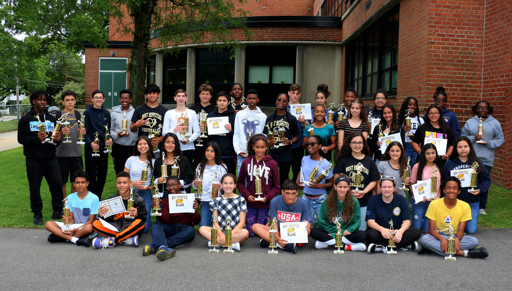 West Hempstead Middle School athletes at their awards ceremony in 2019