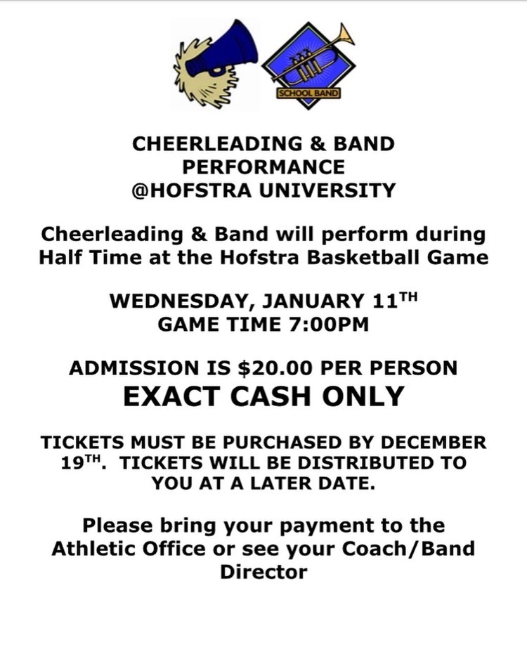 secondary school band and varsity cheerleaders
