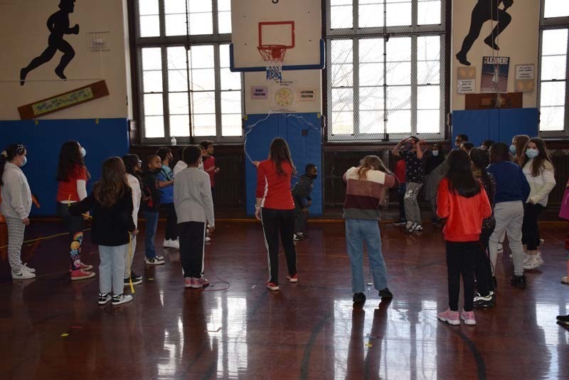Students Jumping Rope in Gym