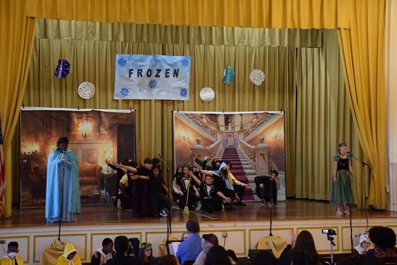 George Washington School’s Drama Club during Production of "Frozen"