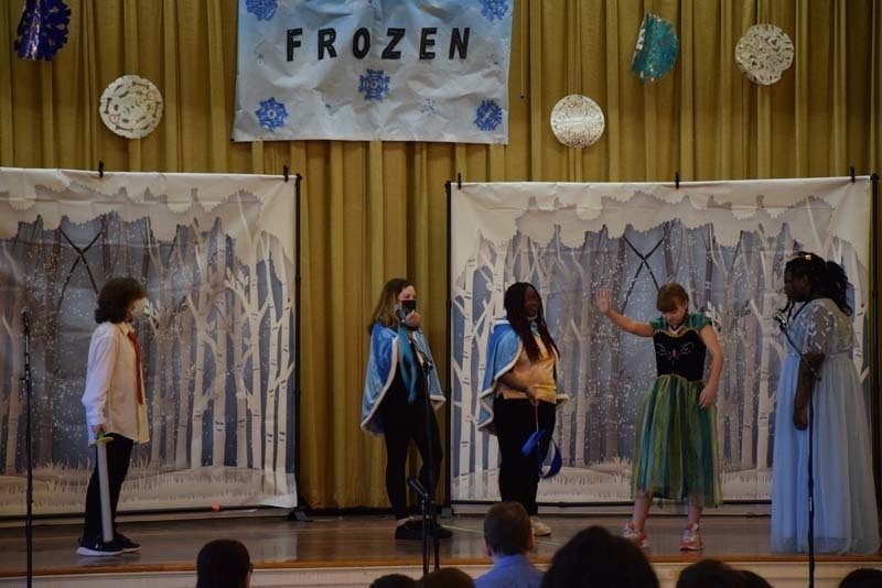 George Washington School’s Drama Club during Production of "Frozen"