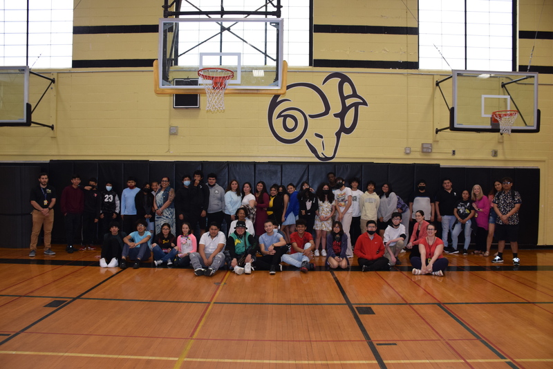 Staff and Students at International luncheon