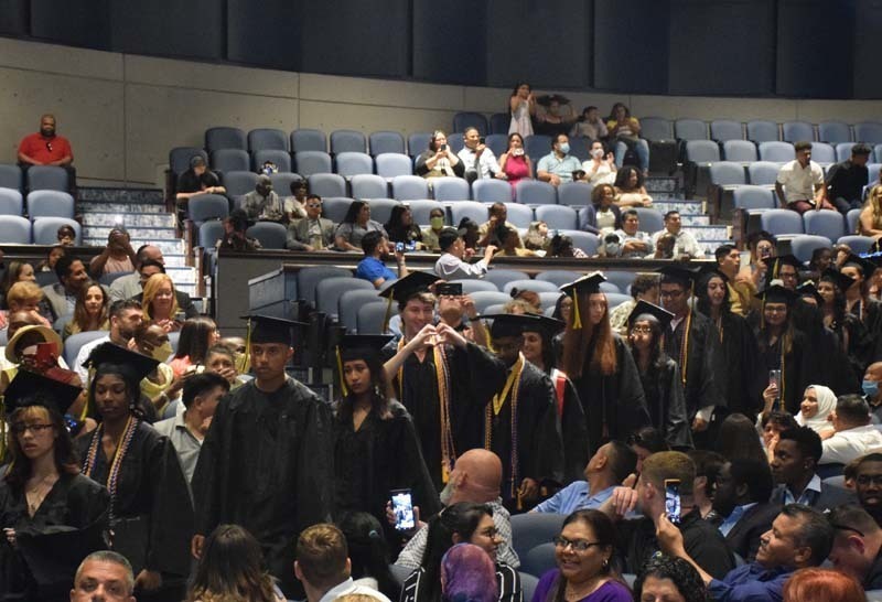 Graduates during graduation ceremony