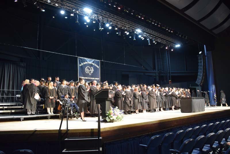 Graduates during graduation ceremony