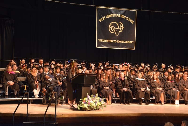 Graduates during graduation ceremony