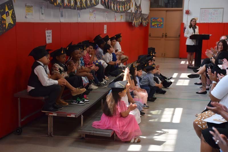 Kindergartners at moving-up ceremony