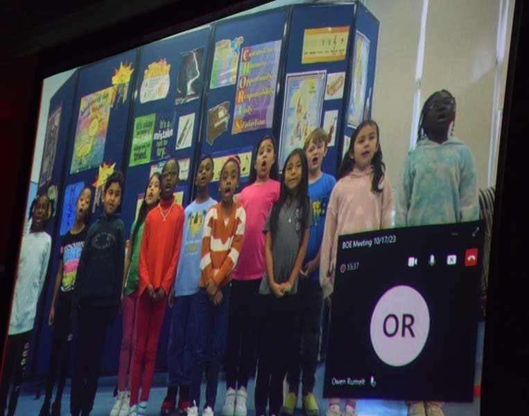 Second graders at Cornwell Avenue School recorded a video to thank the district’s board members